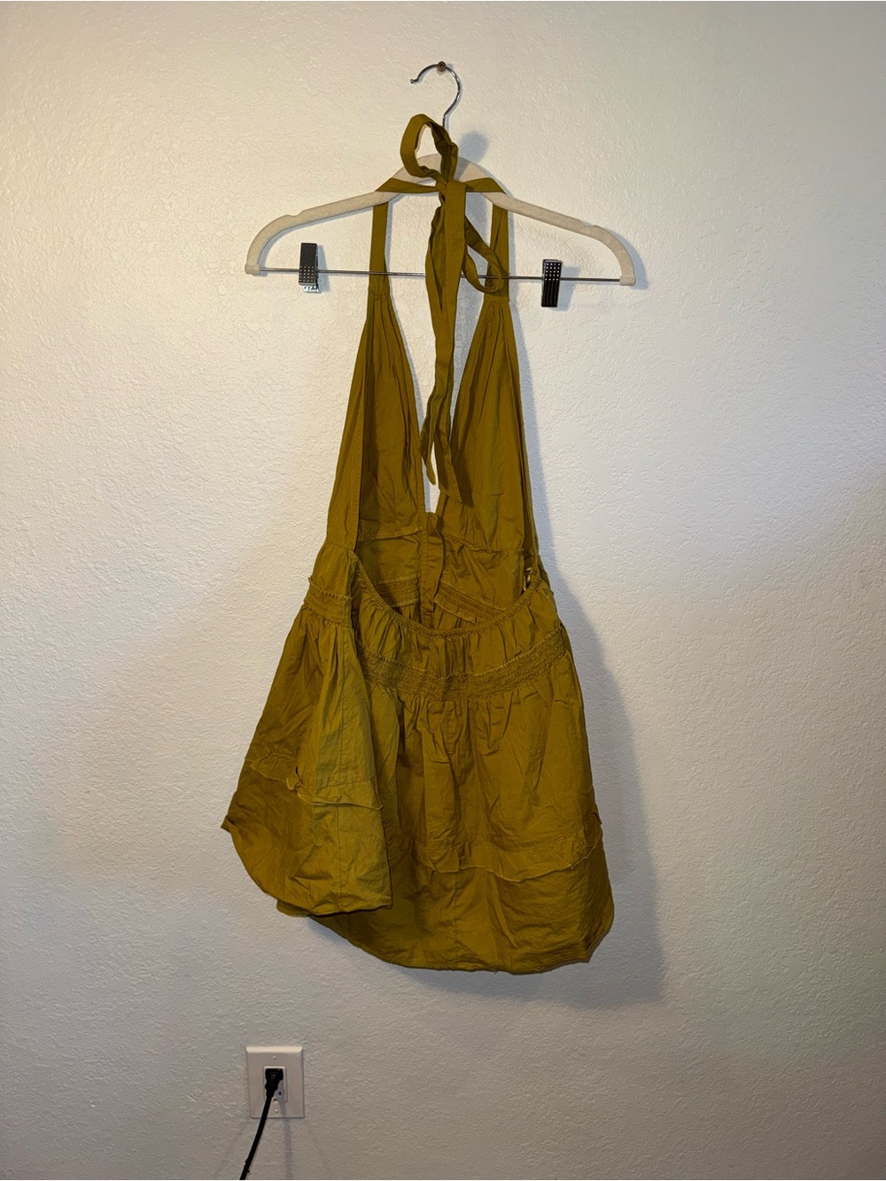 Free People Green Sail Away Button Front Halter Tunic Top Summer Size Small - Picture 5 of 6